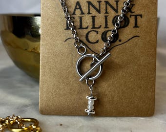 Toggle Clasp Necklace Minimal Chain Necklace Everyday Layering Jewelry Gold or Silver