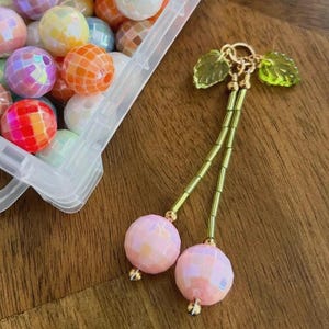 Custom Disco Cherries | Durable Fine Jewelry | Bag Charm | Fruit Charm bild 1