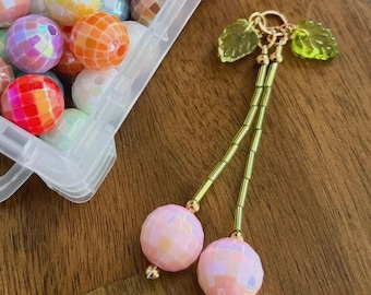 Custom Disco Cherries | Durable Fine Jewelry | Bag Charm | Fruit Charm