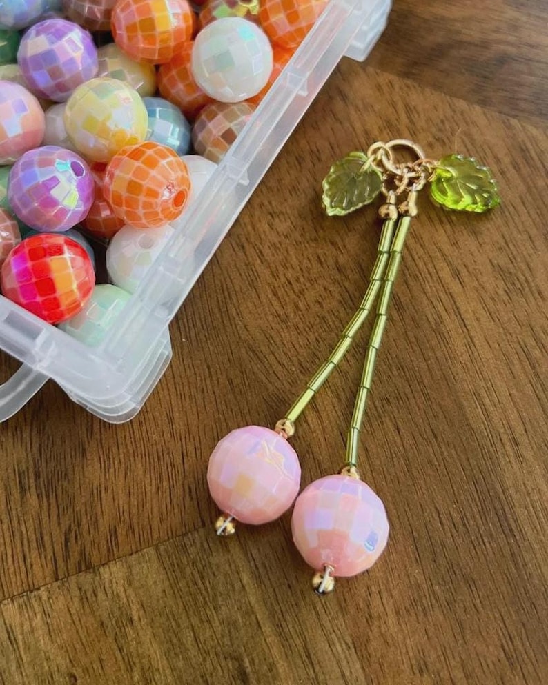 Custom Disco Cherries | Durable Fine Jewelry | Bag Charm | Fruit Charm bild 1