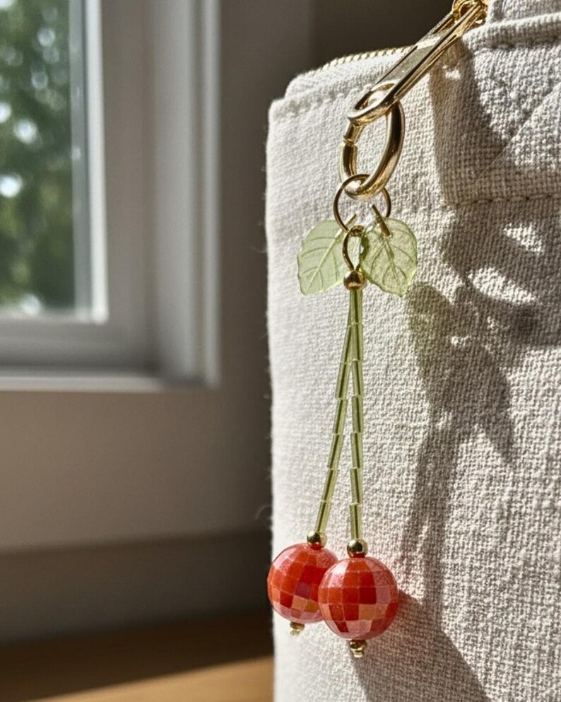 Custom Disco Cherries | Durable Fine Jewelry | Bag Charm | Fruit Charm bild 4