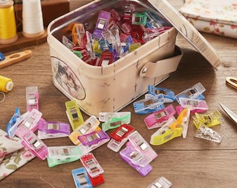 Sewing Clips - 100 Multipurpose Crafting Clips in Decorative Tin