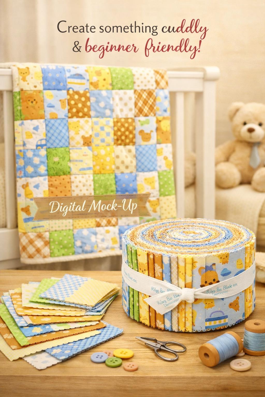 Riley Blake Special Delivery Baby Boy 40 Strips, 2.5 Inch Precut Baby ...