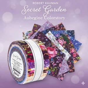 Robert Kaufman Secret Garden By Duirwaigh Studios - Aubergine Colorstory - 40 Strips, 2.5 Strip RU-1148-40