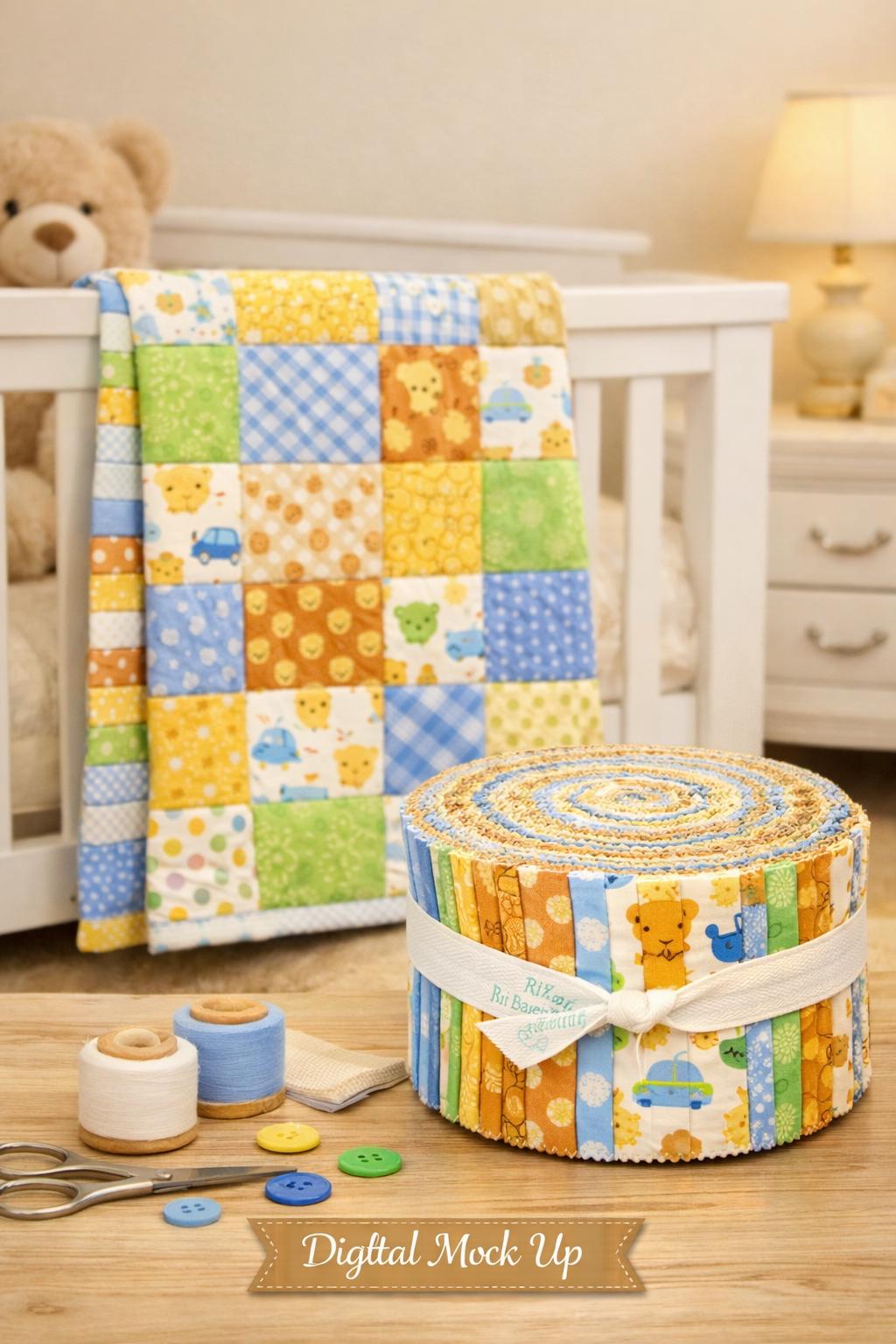 Riley Blake Special Delivery Baby Boy 40 Strips, 2.5 Inch Precut Baby ...