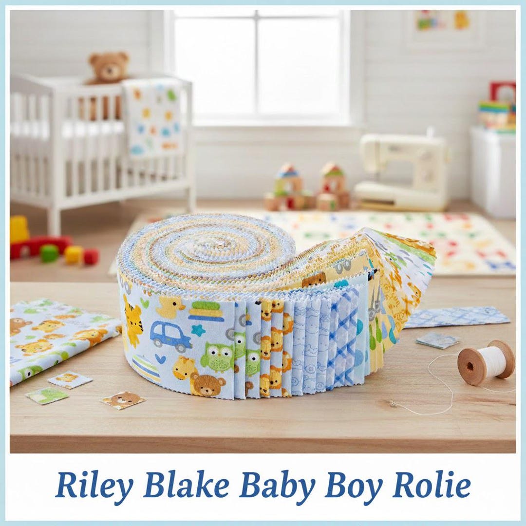 Riley Blake Special Delivery Baby Boy 40 Strips, 2.5 Inch Precut Baby ...