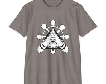 Praying Hands Triangle Graphic T-Shirt | Spiritual Symbol Tee