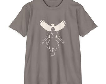 Angel Silhouette with Dove T-Shirt | Spiritual Faith Wings Tee
