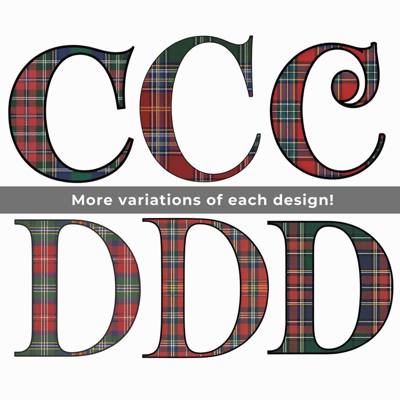 Tarten Lettering Royal Stewart Tartan Alphabet SVG PNG, Scottish Plaid Monogram Letters ...