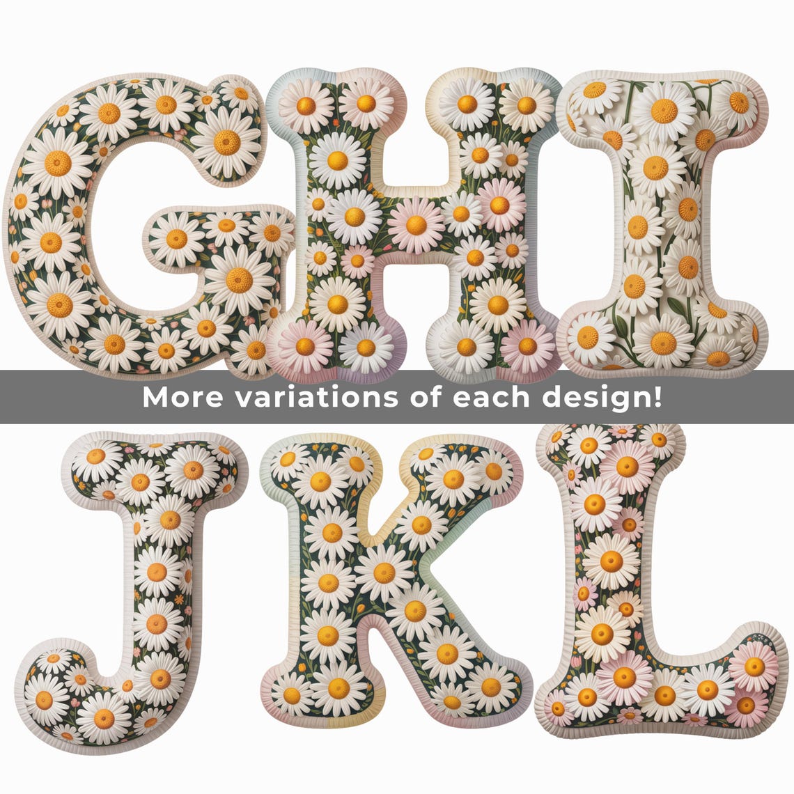 Customize Name Lettering Name Sign Alphabet SVG PNG, Daisy Name Letters, Custom Name Decor ...