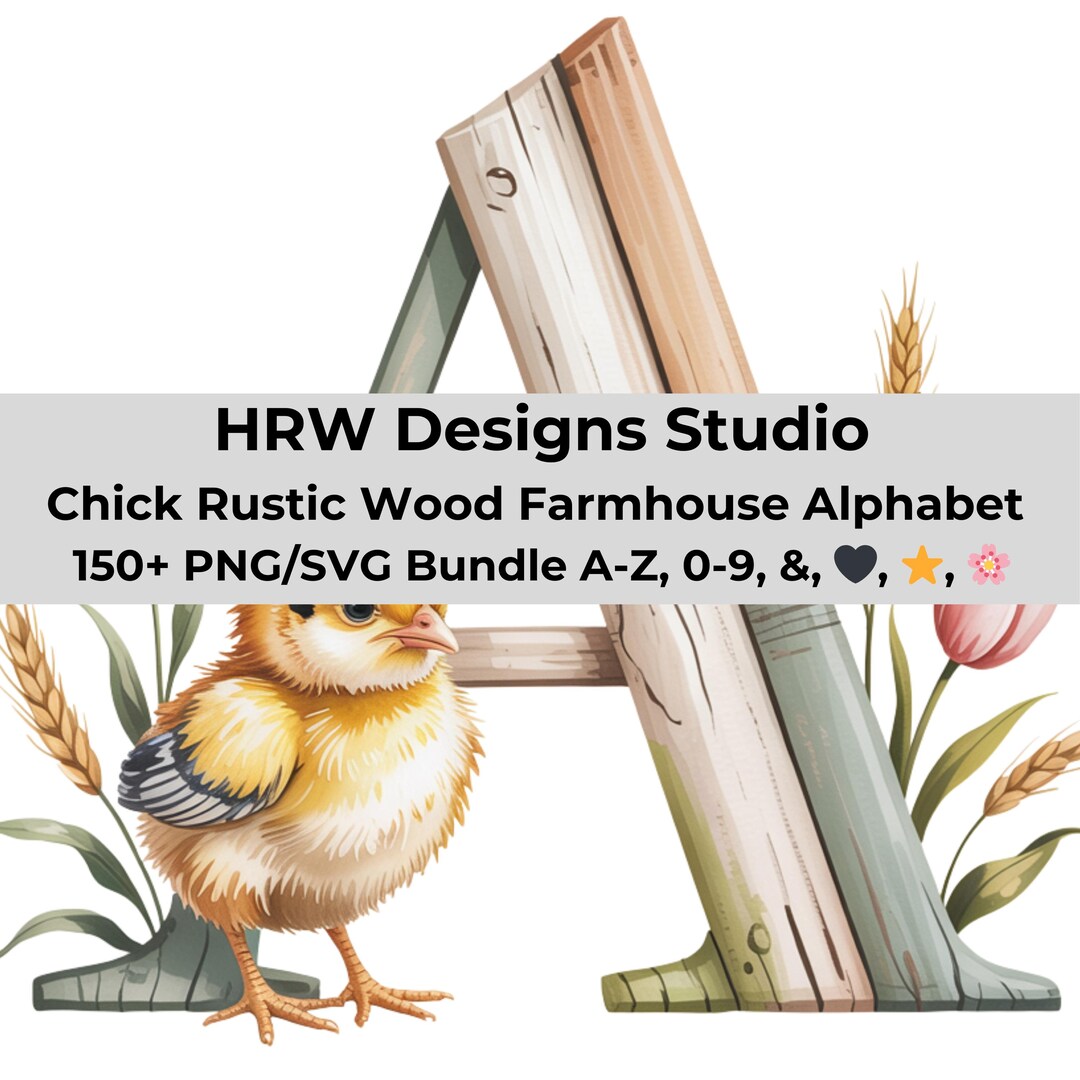 Rustic Farmhouse Alphabet SVG PNG, Distressed Wood Letters A-Z Bundle ...