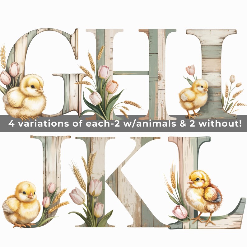 Rustic Farmhouse Alphabet SVG PNG, Distressed Wood Letters A-Z Bundle ...
