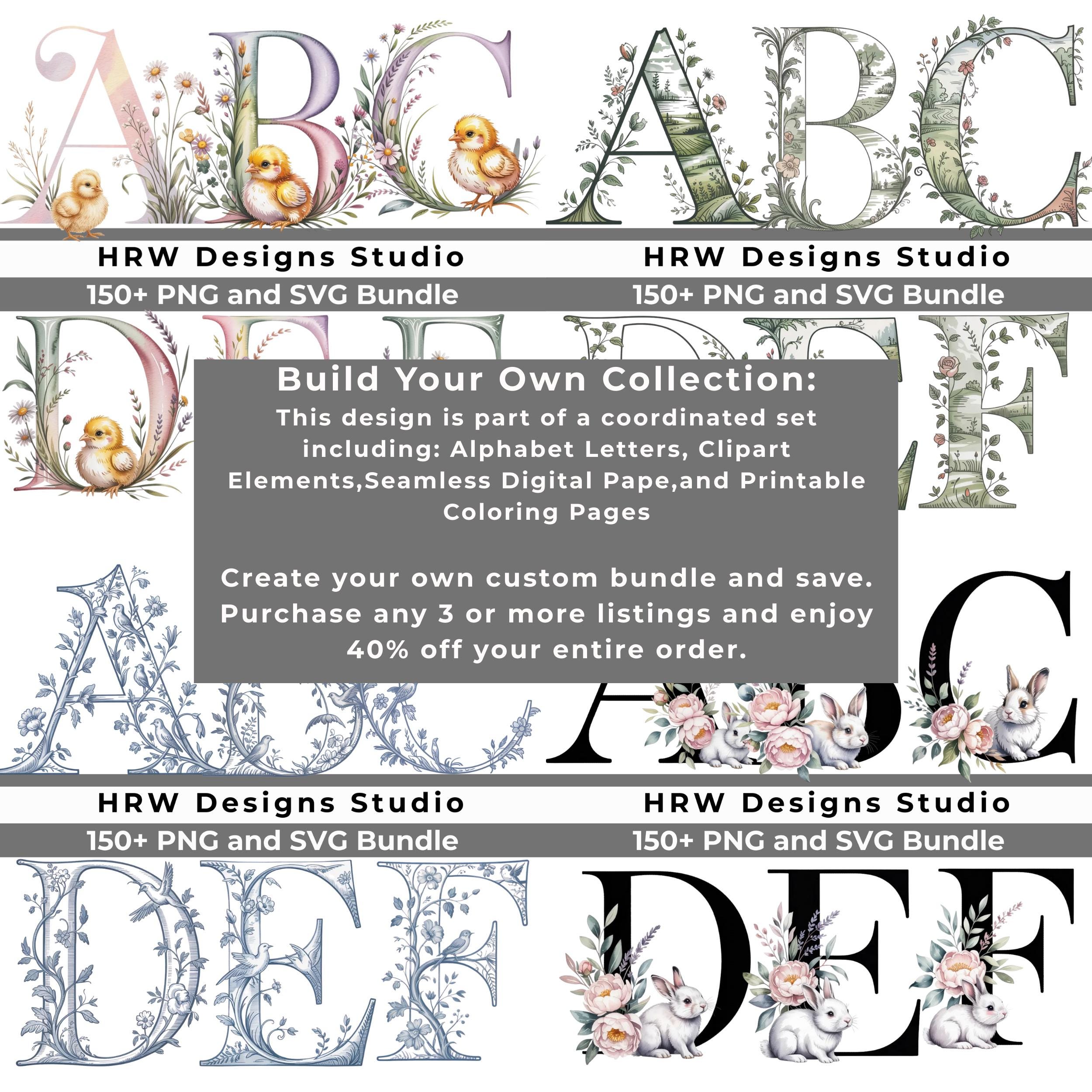 Easter Chick Alphabet PNG SVG Bundle, Baby Chick Easter Letters, Spring ...