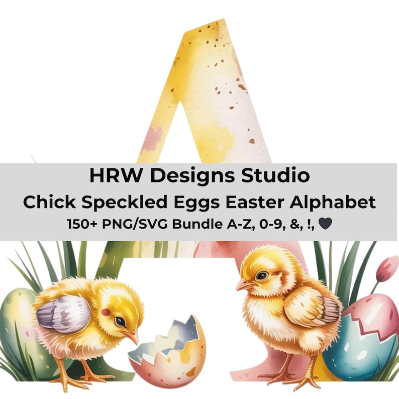 Easter Chick Alphabet PNG SVG Bundle, Baby Chick Easter Letters, Spring ...