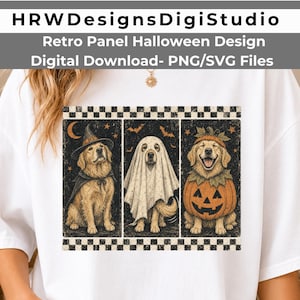 Golden Retriever Halloween PNG SVG, Ghost Dog Pumpkin Design, Spooky Dog-sublimatie