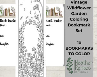 Book Club Coloring Bookmark, Printable Coloring Bookmark Set, Floral Bookmark to Color, Reading Activity Printable, Book Club Gift