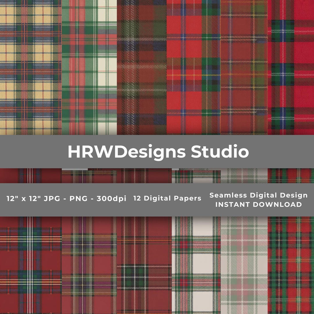 Royal Stewart Tartan Digital Paper Vol 3 PNG JPG, Scottish Plaid ...