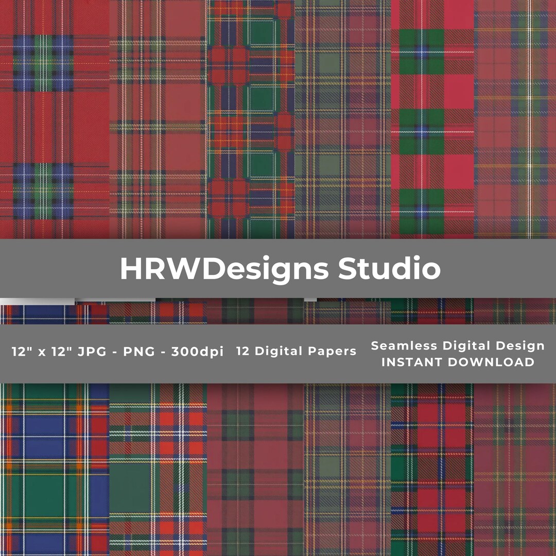 Royal Stewart Tartan Digital Paper Vol 1 PNG JPG, Scottish Plaid ...