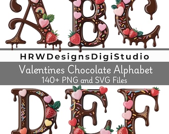 Alfabeto de chocolate, letras y números de chocolate, fuente de caramelo dulce PNG SVG, alfabeto de postres para manualidades