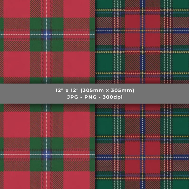 Royal Stewart Tartan Digital Paper Vol 1 PNG JPG, Scottish Plaid ...
