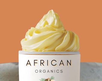 Raw Nilotica Shea Butter, Organic Unrefined Moisturizer, East African, 8oz
