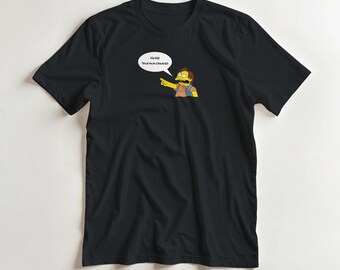 Funny Simpsons-inspired T-Shirt. "Haha your mum changed" Nelson Muntz t-shirt