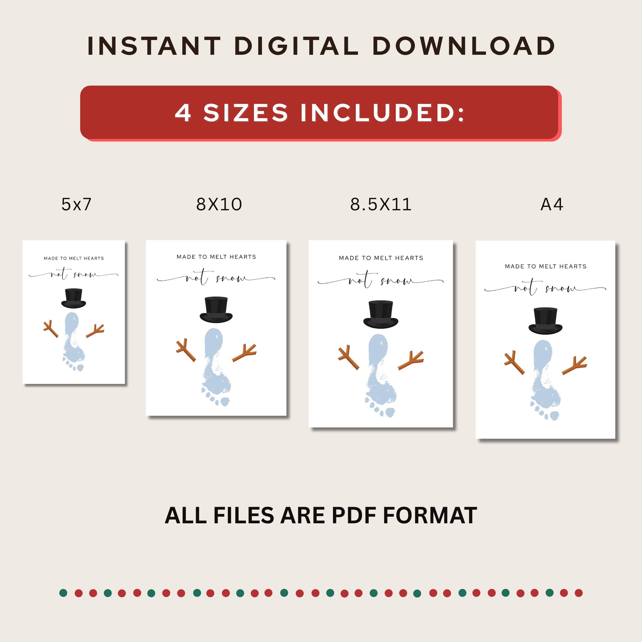 Christmas Footprint Art Template, Snowman Baby Craft Printable, Baby’s ...