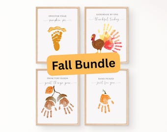 Thanksgiving Handprint Footprint Craft Bundle, Thanksgiving Handprint Art, DIY Craft for Kids Baby Toddler, Memory Keepsake, Printable