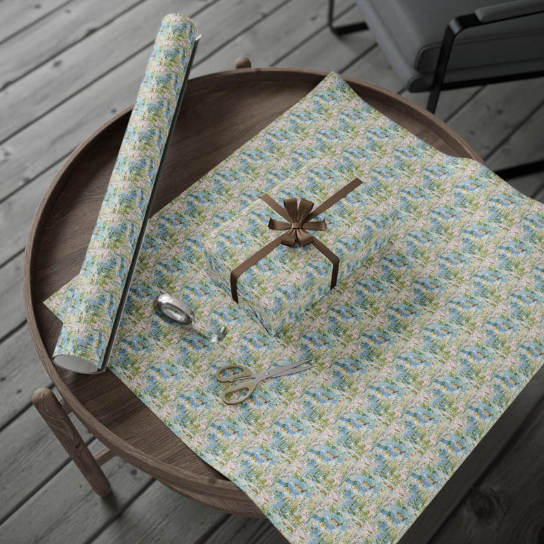 Watercolor Duck Pond Wrapping Paper, 3 Sizes, Satin or Matte Finish, Game Hunting image 16