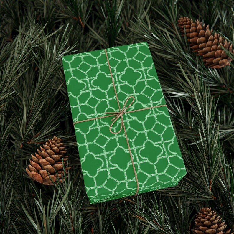 Green Watercolor Bamboo Pattern Wrapping Paper, 3 Sizes, Satin or Matte Finish image 17