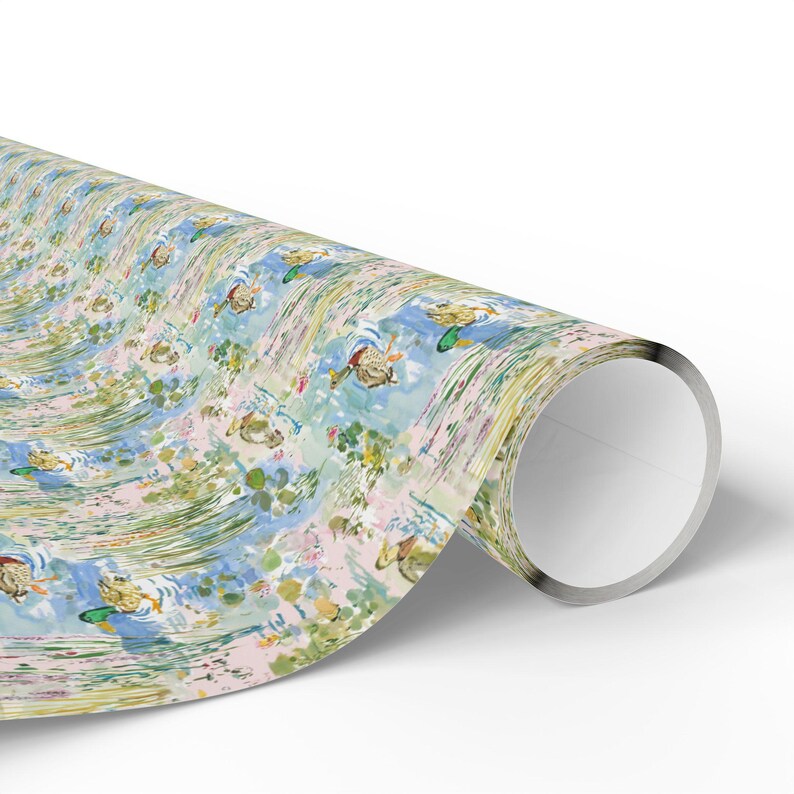 Watercolor Duck Pond Wrapping Paper, 3 Sizes, Satin or Matte Finish, Game Hunting image 14