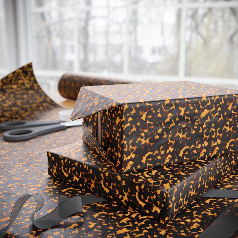 Tortoise Shell Wrapping Paper, 3 Sizes, Satin or Matte Finish image 18