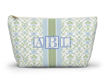 Bolsa personalizada para fichas de MAHJONG con lazos azules, tamaño grande (para un juego completo de fichas).