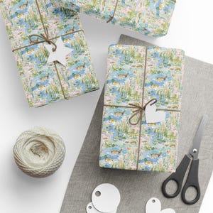 Watercolor Duck Pond Wrapping Paper, 3 Sizes, Satin or Matte Finish, Game Hunting image 9