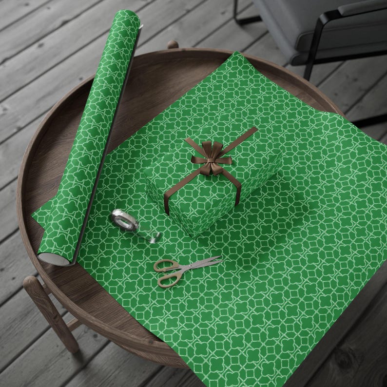 Green Watercolor Bamboo Pattern Wrapping Paper, 3 Sizes, Satin or Matte Finish image 16
