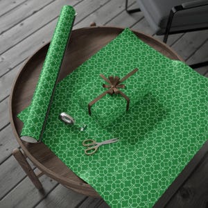 Green Watercolor Bamboo Pattern Wrapping Paper, 3 Sizes, Satin or Matte Finish image 5