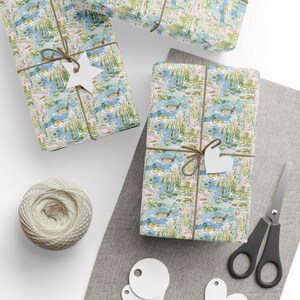 Watercolor Duck Pond Wrapping Paper, 3 Sizes, Satin or Matte Finish, Game Hunting image 4
