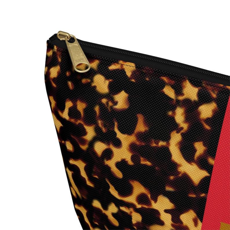 Personalized MAHJONG Tile Bag Tortoise Shell Pink Stripe, Large Fits a Full Set of Tiles image 6
