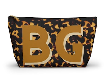 Monogram Tortoise Shell MAHJONG Tile Jumbo Block Shadow Letter, or Dice Bag, Large Fits a Full Set of Tiles