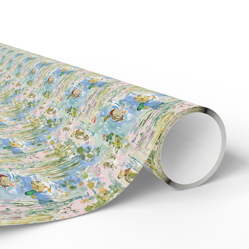 Watercolor Duck Pond Wrapping Paper, 3 Sizes, Satin or Matte Finish, Game Hunting image 20