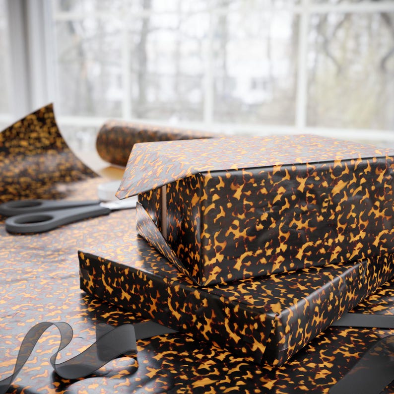 Tortoise Shell Wrapping Paper, 3 Sizes, Satin or Matte Finish image 2