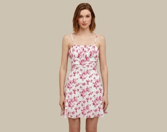 Floral A-Line Mini Slip Dress – French Summer Sundress