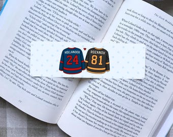 Heated Rivalry Jersey Bookmark | Hockey Romance Bookmark | Hollander and Rozanov