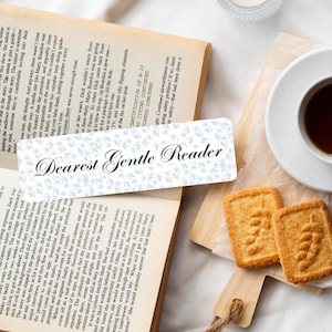 Dearest Gentle Reader Bookmark | Bridgerton Inspired Bookmarks | Vintage Floral Design