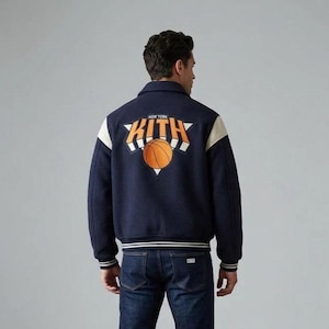 Navy Blue Varsity Bomber Jacket, Premium Wool Letter Patch Jacket, Vintage College Style Streetwear Coat, Unisex Fashion Outerwear