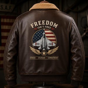 Custom WWII Pilot Leather Bomber Jacket, Personalized Flight Jacket with Name Patch, Vintage A2 Aviator Nose Art Coat for Men