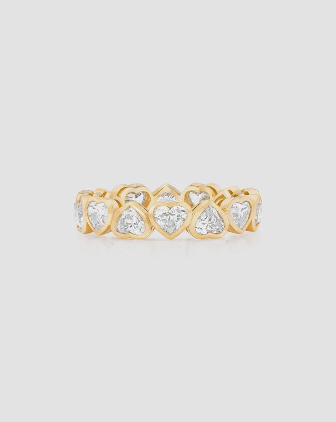 Heart Bezel Eternity Band, Bezel Set Heart Diamond Eternity Ring for ...
