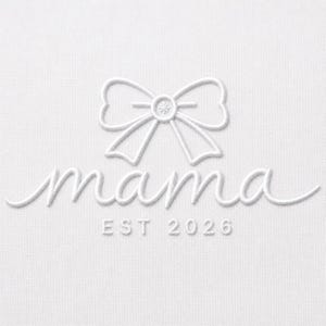 Mama Est 2026 Embroidery Design, Minimal Bow Script Mom Art (Digital File)