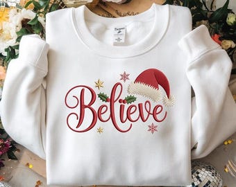 Christmas Embroidery Designs, Believe Embroidery Design, Believe Machine Embroidery Designs, Christmas Believe Embroidery -Digital Download