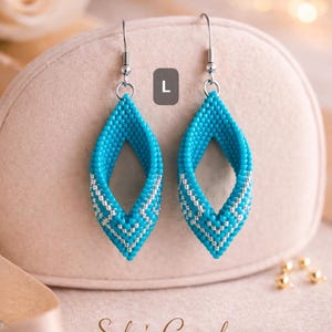 Handgemaakte Peyote Oorbellen |  Luxe Statement Earrings | Geweven Miyuki Glaskralen | Saby’s Creashop